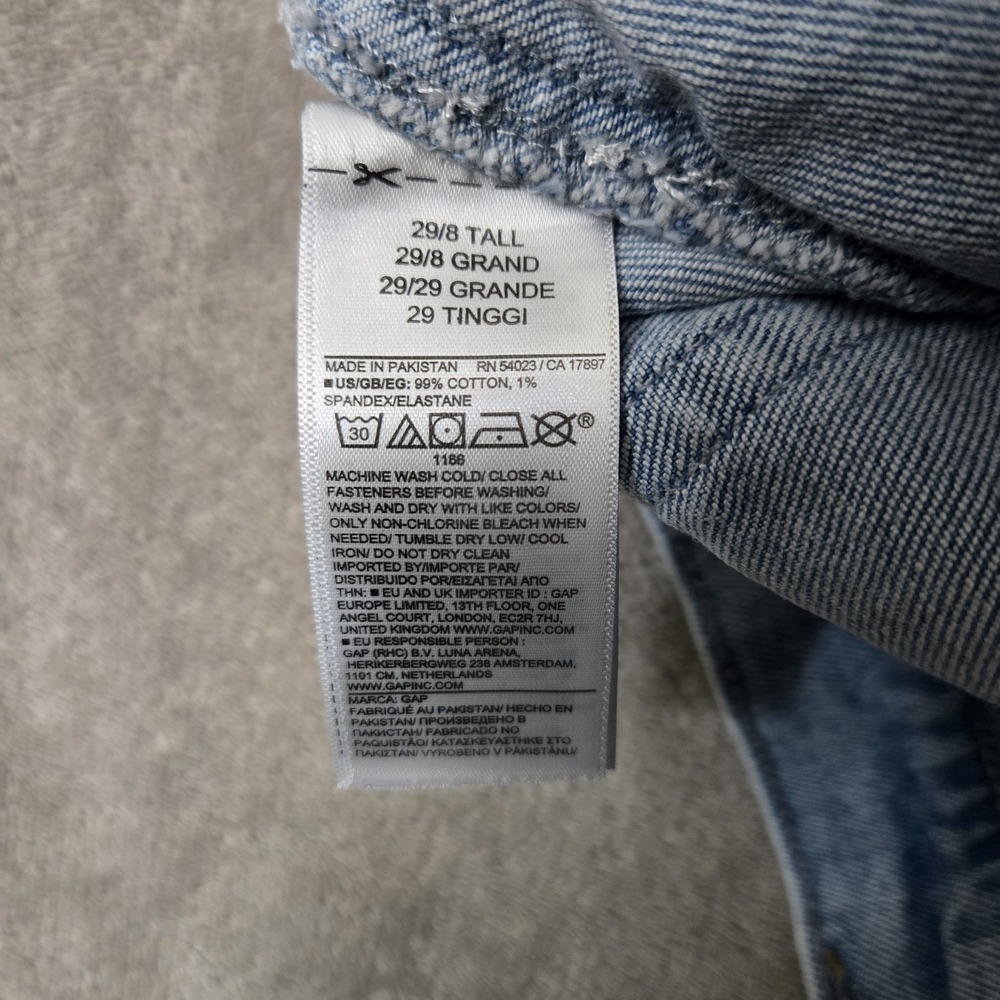 Gap Stride Ankle Jeans Womens 29 Blue High Waisted Baggy Wide Leg Denim 70s Y2K - Picture 6 of 13